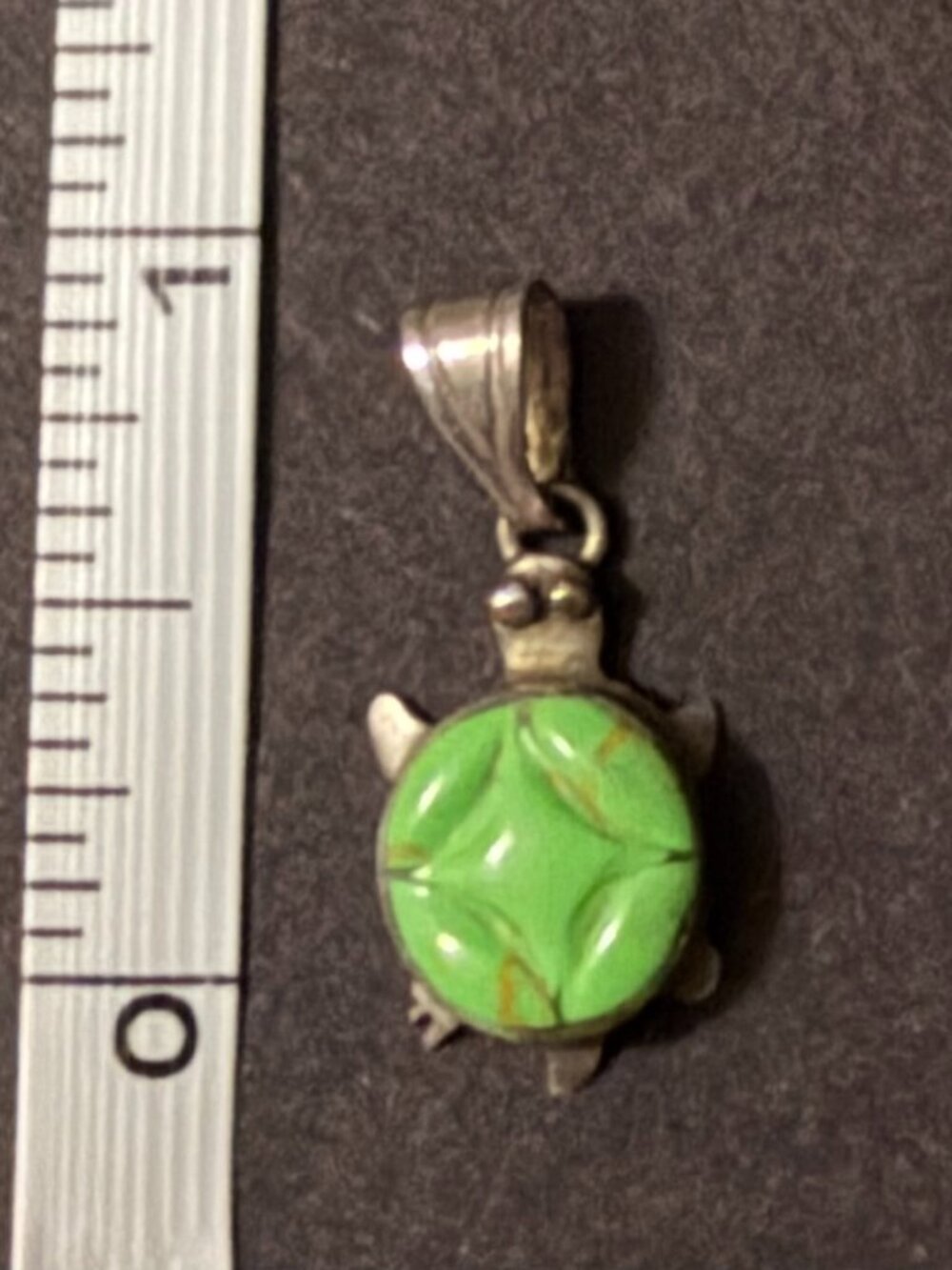 Silver Sea Turtle Pendant Green Variscite Turquoise Shell Charm Hawaii